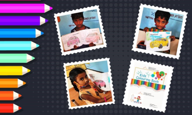 Distribution of kids colouring book through RNTBCI CSR
