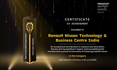 Renault Nissan Tech received NASSCOM Recognition Award